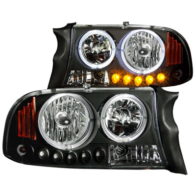 ANZO 1997-2004 Dodge Dakota Crystal Headlights Black 1pc-Headlights-Deviate Dezigns (DV8DZ9)