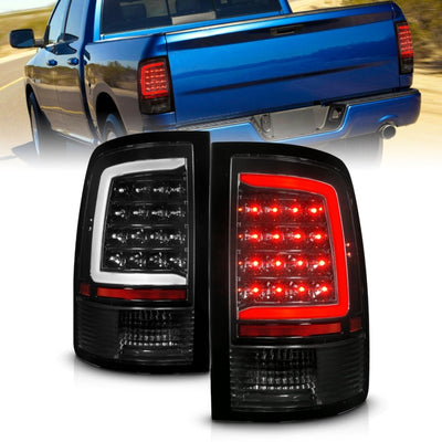 ANZO 09-18 Dodge Ram 1500 Full LED Tailights w/ Sequential Black Housing/Clear Lens-Tail Lights-Deviate Dezigns (DV8DZ9)