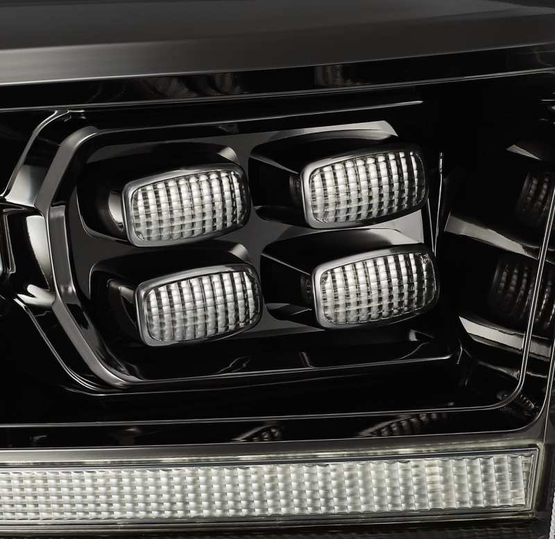 AlphaRex 09-18 Dodge Ram 2500HD LUXX LED Proj Headlights Plank Style Black w/Seq Signal/Smoked DRL-Headlights-Deviate Dezigns (DV8DZ9)
