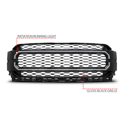 Anzo 21-23 Ford F150 Black Housing Full LED Light Tube Front Grille-Headlights-Deviate Dezigns (DV8DZ9)