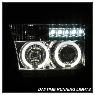 Spyder Toyota Tundra 07-13 Projector Headlights LED Halo LED Chrm PRO-YD-TTU07-HL-C-Headlights-Deviate Dezigns (DV8DZ9)