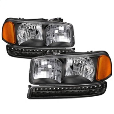 xTune GMC Sierra 99-06 /Yukon 00-06 Headlights & LED Bumper Lights - Black HD-JH-GS99-LED-SET-BK-Headlights-Deviate Dezigns (DV8DZ9)