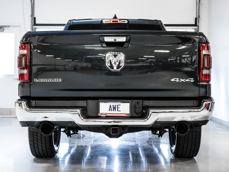 AWE Tuning 19-21 RAM 1500 5.7L (w/Cutouts) 0FG Dual Rear Exit Cat-Back Exhaust - Diamond Black Tips-Catback-Deviate Dezigns (DV8DZ9)