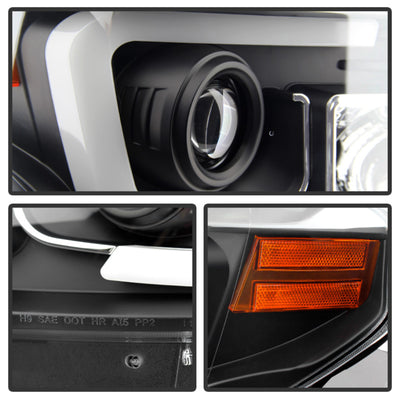 Spyder Toyota Tundra 2014-2016 Projector Headlights Light Bar DRL Black PRO-YD-TTU14-DRL-BK-Headlights-Deviate Dezigns (DV8DZ9)