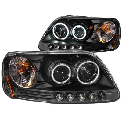 ANZO 1997-2003 Ford F-150 Projector Headlights w/ Halo Black (CCFL)-Headlights-Deviate Dezigns (DV8DZ9)