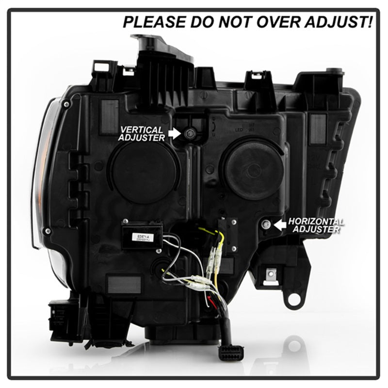 Spyder 19-22 Dodge Ram 2500/3500 (Halogen Model Only) Proj. Headlights (PRO-YD-DR19HDHALAP-SEQ-BK)-Headlights-Deviate Dezigns (DV8DZ9)