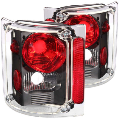 ANZO 1973-1987 Chevrolet C 10 Taillights Black-Tail Lights-Deviate Dezigns (DV8DZ9)