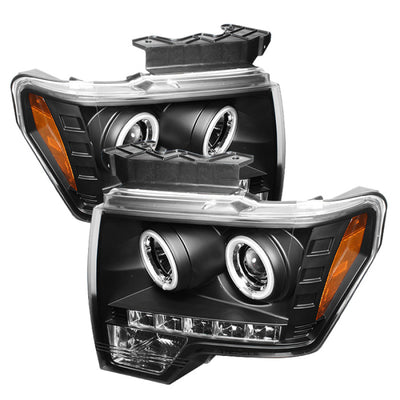 Spyder Ford F150 09-14 Projector Headlights Halogen Model- CCFL Halo LED Blk PRO-YD-FF15009-CCFL-BK-Headlights-Deviate Dezigns (DV8DZ9)