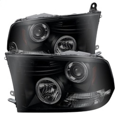 Spyder Dodge Ram 1500 09-14 Projector Headlights Halogen- LED Halo LED - Blk Smke PRO-YD-DR09-HL-BSM-Headlights-Deviate Dezigns (DV8DZ9)