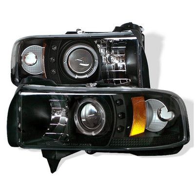 Spyder Dodge Ram 1500 94-01 94-02 Projector Headlights CCFL Halo LED Blk PRO-YD-DR94-CCFL-BK-Headlights-Deviate Dezigns (DV8DZ9)