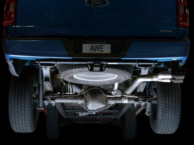 AWE 0FG 21+ Ford F150 Dual Side Exit Cat-Back Exhaust - 4.5in Diamond Black Tips-Catback-Deviate Dezigns (DV8DZ9)