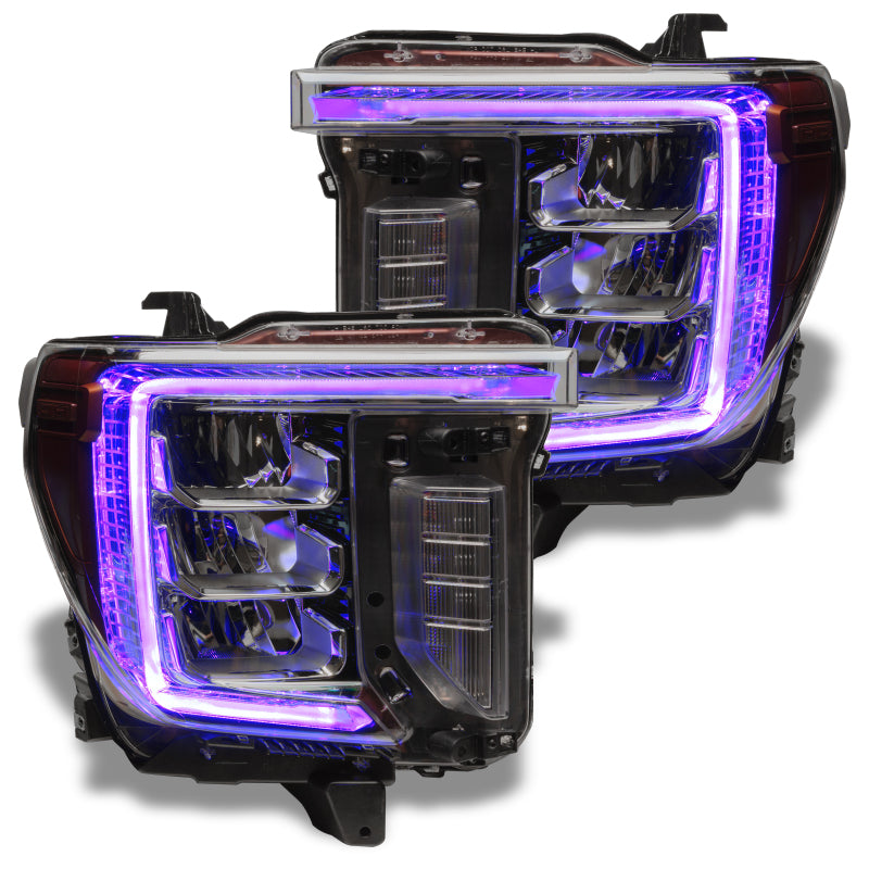 Oracle 20-21 GMC Sierra 2500/3500 HD RGB+W Headlight DRL Upgrade Kit - ColorSHIFT SEE WARRANTY-Headlights-Deviate Dezigns (DV8DZ9)