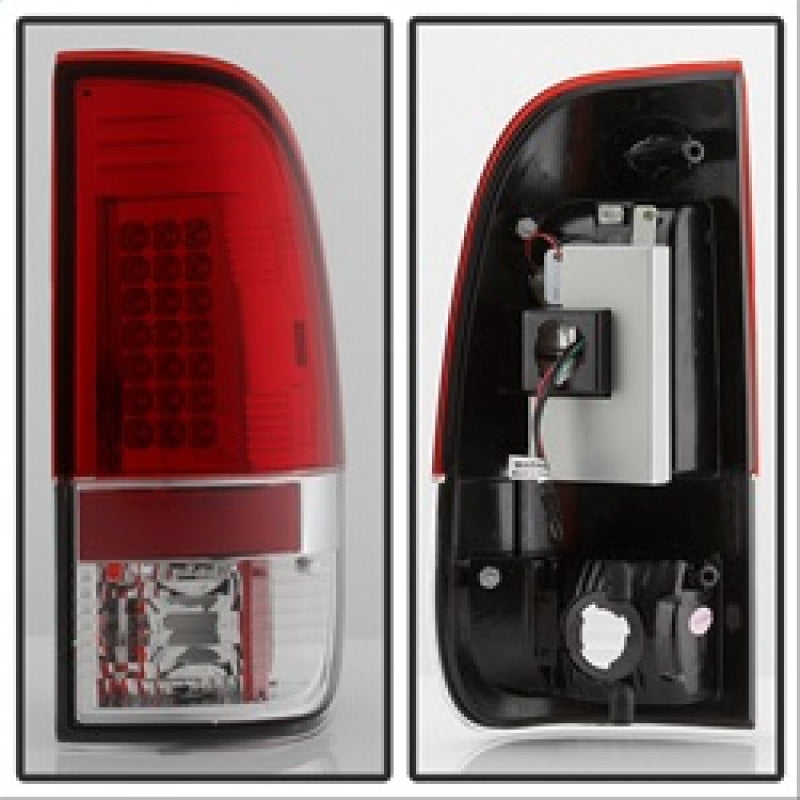 Spyder Ford F150 side 97-03/F250/350 Duty 99-07 LED Tail Lights Red Clear ALT-YD-FF15097-LED-RC-Tail Lights-Deviate Dezigns (DV8DZ9)