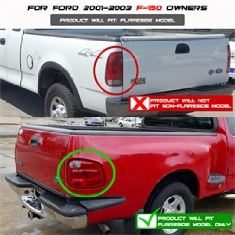 Spyder Ford F150 Flareside 01-03 (Not Fit Supercrew)Euro Style Tail Lights Black ALT-YD-FF15001FS-BK-Tail Lights-Deviate Dezigns (DV8DZ9)