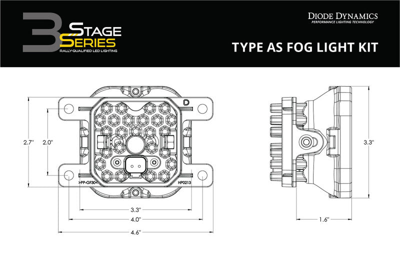 Diode Dynamics SS3 Pro Type AS Kit - Yellow SAE Fog-Light Accessories and Wiring-Deviate Dezigns (DV8DZ9)
