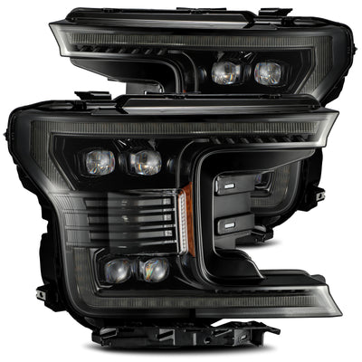 AlphaRex 18-20 Ford F-150 NOVA LED Proj Headlight Plank Style Alpha Blk w/Activ Light/Seq Signal/DRL-Headlights-Deviate Dezigns (DV8DZ9)