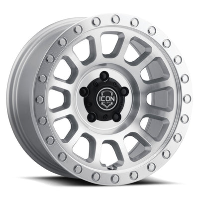 ICON Hulse 17 X 8.5 6 X 5.5 0mm Offset 4.75in BS Silver Machined-Wheels - Cast-Deviate Dezigns (DV8DZ9)