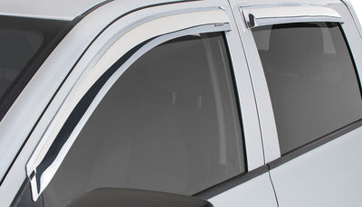 Stampede 2019 Chevy Silverado 1500 Double Cab Pickup Tape-Onz Sidewind Deflector 4pc - Chrome-Wind Deflectors-Deviate Dezigns (DV8DZ9)