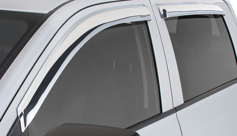 Stampede 2019 Chevy Silverado 1500 Crew Cab Pickup Tape-Onz Sidewind Deflector 4pc - Chrome-Wind Deflectors-Deviate Dezigns (DV8DZ9)