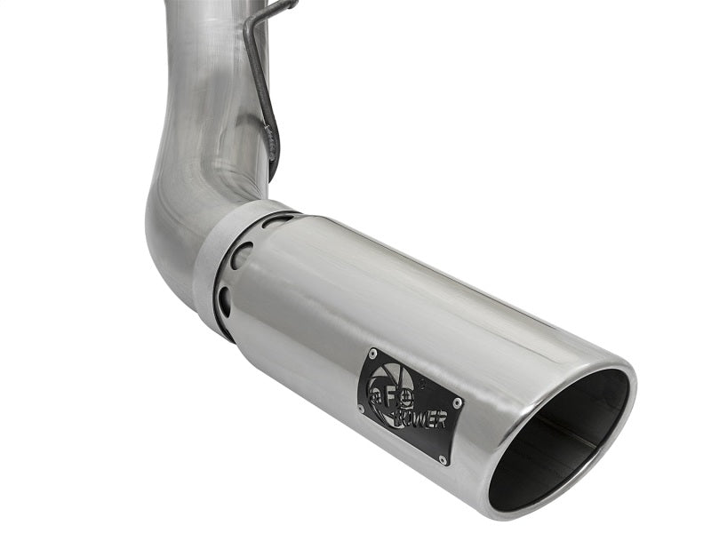 aFe LARGE BORE HD 5in 409-SS DPF-Back Exhaust w/Polished Tip 2017 Ford Diesel Trucks V8 6.7L (td)-DPF Back-Deviate Dezigns (DV8DZ9)