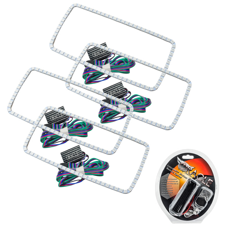 Oracle GMC Sierra 07-13 Halo Kit (New Square Ring Design) - ColorSHIFT SEE WARRANTY-Headlights-Deviate Dezigns (DV8DZ9)