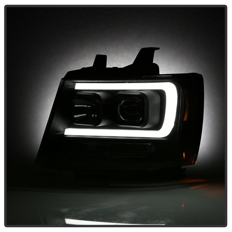 Spyder 07-14 Chevy Suburban/1500/2500/Tahoe V2 Projector Headlights All Blk PRO-YD-CSUB07V2-DRL-BKV2-Headlights-Deviate Dezigns (DV8DZ9)