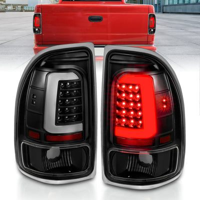 ANZO 1997-2004 Dodge Dakota LED Taillights Black Housing Clear Lens Pair-Tail Lights-Deviate Dezigns (DV8DZ9)