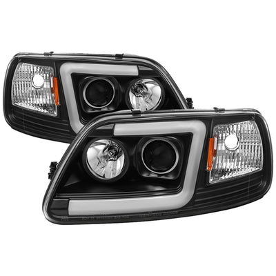 Spyder 97-03 Ford F-150 (After 6/1997) Light Bar Projector Headlights - Blk (PRO-YD-FF15097V2-LB-BK)-Headlights-Deviate Dezigns (DV8DZ9)