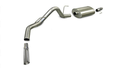 Corsa 2009-2010 Ford F-150 4.6L V8 Polished Sport Cat-Back Exhaust-Catback-Deviate Dezigns (DV8DZ9)