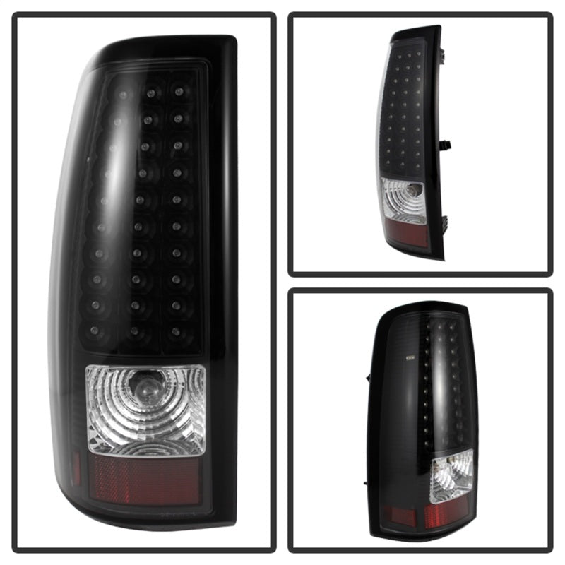 Xtune 03-06 Silverado 1500/2500 (Will Not Fit Stepside) LED Tail Lights Black ALT-ON-CS03-LED-BK-Tail Lights-Deviate Dezigns (DV8DZ9)