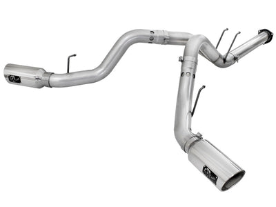 aFe Atlas Exhaust 4in DPF-Back Exhaust Aluminized Steel Polished Tip 11-14 ford Diesel Truck V8-6.7L-DPF Back-Deviate Dezigns (DV8DZ9)