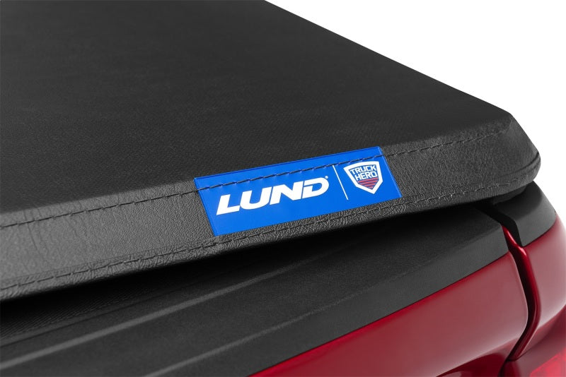 Lund 19-23 RAM 1500 (5.5ft Bed w/o RamBox Cargo Mgmt) Genesis Tri-Fold Tonneau Cover - Black-Tonneau Covers - Soft Fold-Deviate Dezigns (DV8DZ9)