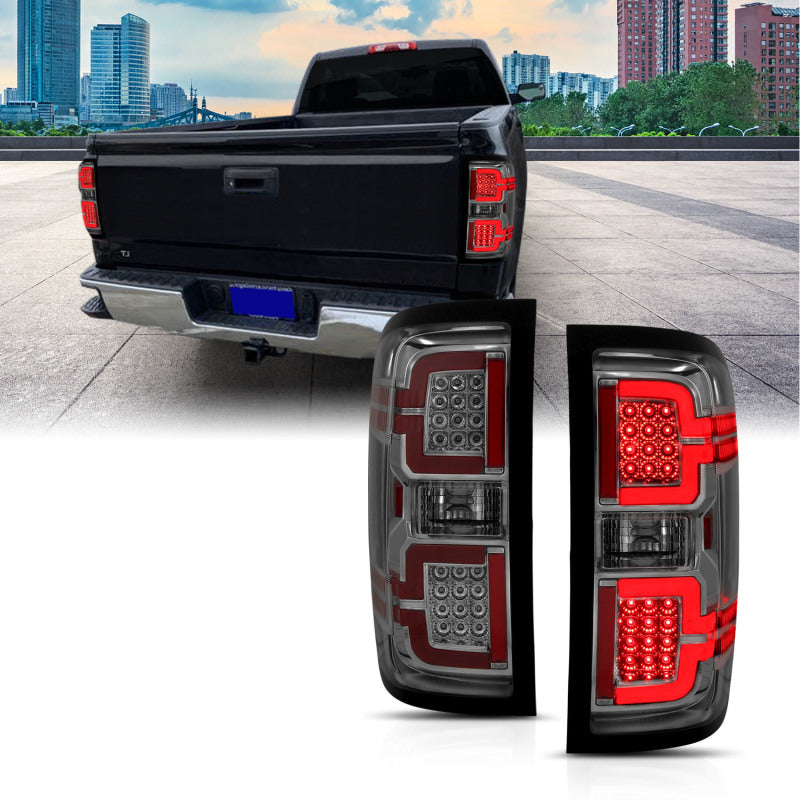 ANZO 2014-2018 Chevy Silverado 1500 LED Taillights Smoke-Tail Lights-Deviate Dezigns (DV8DZ9)