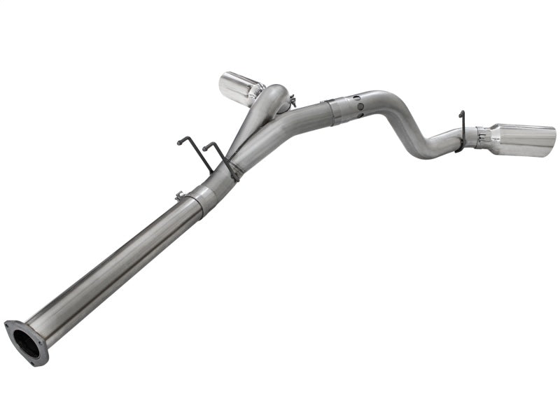 aFe LARGE BORE HD 4in 409-SS DPF-Back Exhaust w/Polished Tip 11-14 Ford Diesel Trucks V8-6.7L (td)-DPF Back-Deviate Dezigns (DV8DZ9)