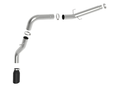 aFe Large Bore-HD 5in 409SS DPF-Back Exhaust System w/Black Tip 19-20 Ram Diesel Trucks L6-6.7L (td)-DPF Back-Deviate Dezigns (DV8DZ9)