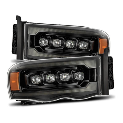 AlphaRex 02-05 Dodge Ram 1500 NOVA LED Proj Headlights Alpha Black w/Activ Light/Seq Signal-Headlights-Deviate Dezigns (DV8DZ9)