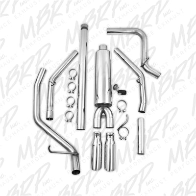 MBRP 14 Chevy/GMC 1500 Silverado/Sierra 4.3L V6/5.3L V8 Dual Split Rear T409 3in Cat Back Exhaust-Catback-Deviate Dezigns (DV8DZ9)