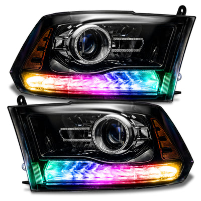 Oracle 13-18 Dodge Ram Dynamic DRL Replacement + Turn Signals - ColorSHIFT - Dynamic SEE WARRANTY-Headlights-Deviate Dezigns (DV8DZ9)