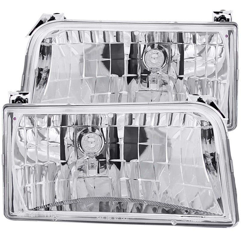 ANZO 1992-1996 Ford F-150 Crystal Headlights Chrome-Headlights-Deviate Dezigns (DV8DZ9)