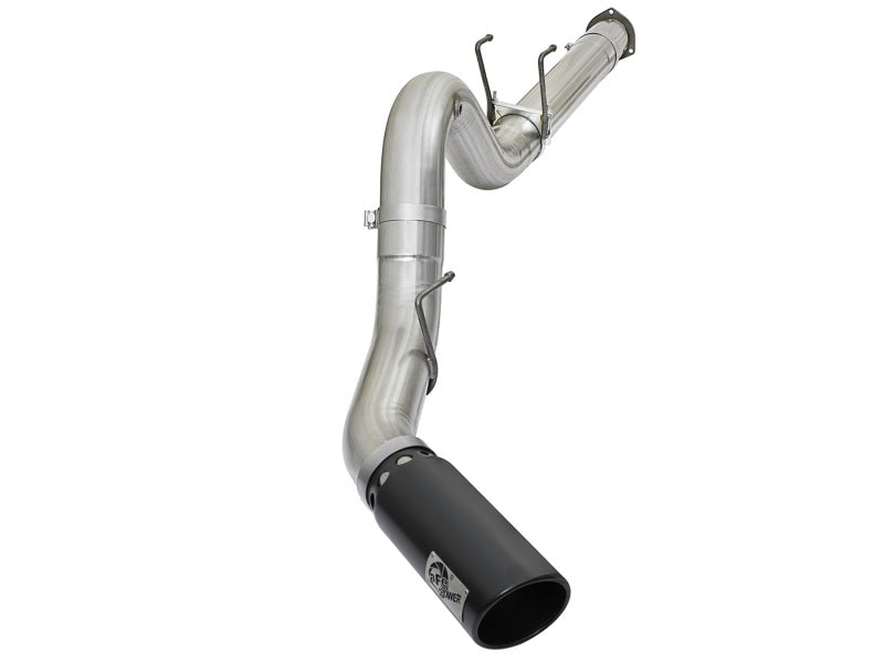 aFe ATLAS 5in DPF-Back Alum Steel Exhaust System w/Black Tip 2017 Ford Diesel Trucks V8-6.7L (td)-DPF Back-Deviate Dezigns (DV8DZ9)