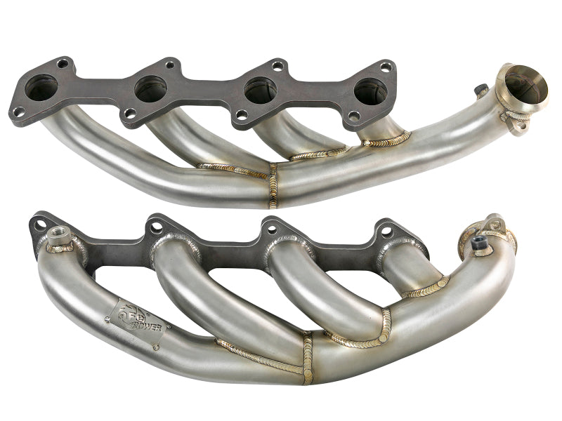 aFe Twisted Steel 1.75-2in 304 SS Headers 03-07 Ford Diesel Trucks V8-6.0L (td)-Headers & Manifolds-Deviate Dezigns (DV8DZ9)