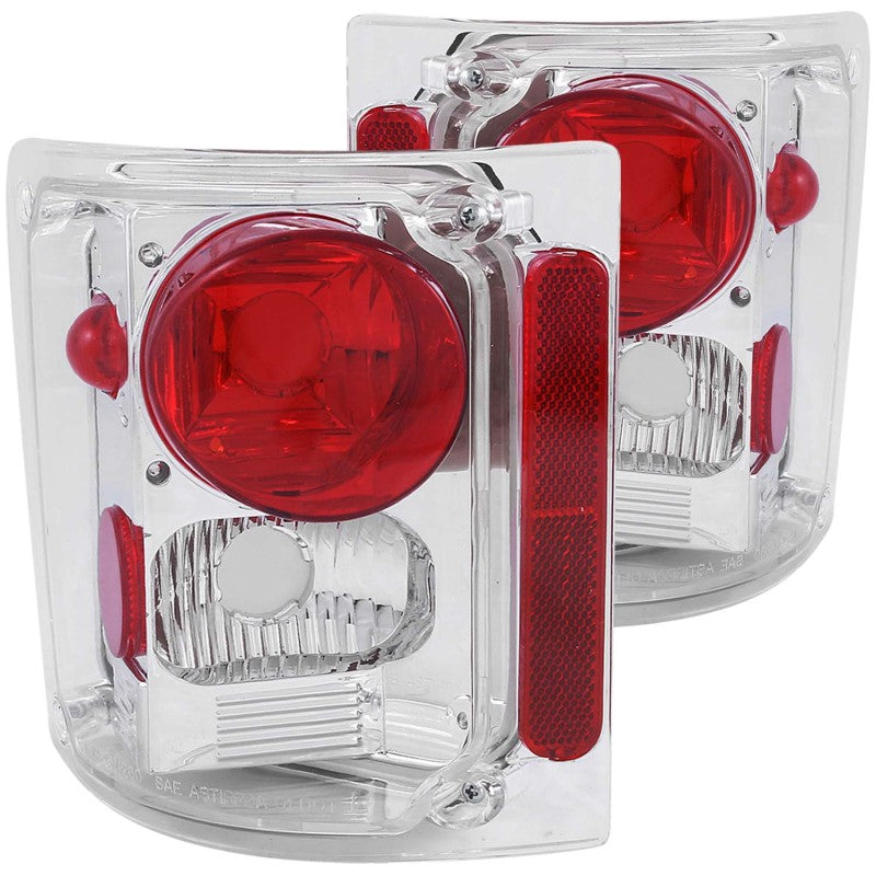 ANZO 1973-1987 Chevrolet C 10 Taillights Chrome-Tail Lights-Deviate Dezigns (DV8DZ9)