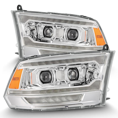 AlphaRex 09-18 Ram 1500 PRO-Series Proj Headlights Chrome w/ Sequential Signal and Top/Middle DRL-Headlights-Deviate Dezigns (DV8DZ9)