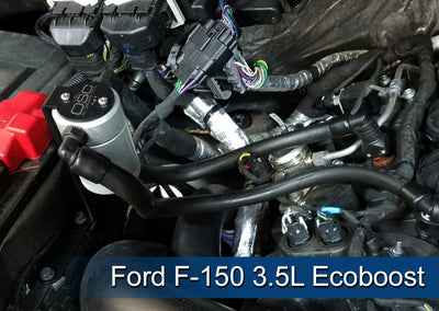 J&L 2011-2023 Ford F-150 2.7L/3.5L/5.0L Passenger Side Oil Separator 3.0 - Clear Anodized-Oil Separators-Deviate Dezigns (DV8DZ9)