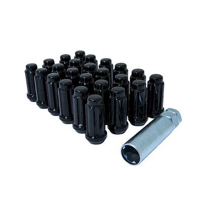 Gorilla Spline Lug Nut 6 Lug Kit with Key - 24 Piece Black-Lug Nuts-Deviate Dezigns (DV8DZ9)