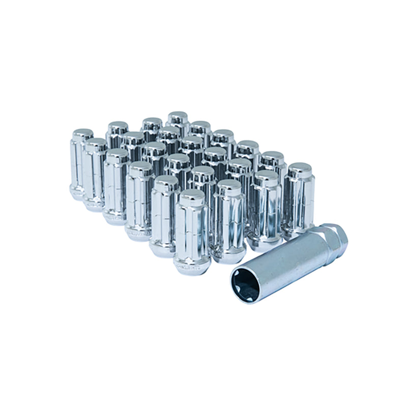 Gorilla Spline Lug Nut 6 Lug Kit with Key - 24 Piece Chrome-Lug Nuts-Deviate Dezigns (DV8DZ9)