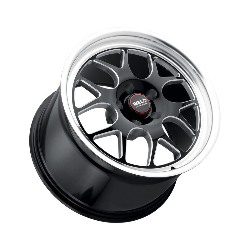 Weld - Solana Drag S160 18x5 / 5x115 / ET-34 / Gloss Black Milled-Wheels-Deviate Dezigns (DV8DZ9)