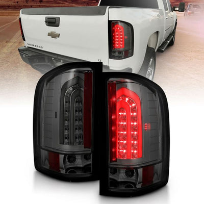 ANZO - 2007-2013 CHEVROLET SILVERADO 1500/2500HD/3500HD LED TAILLIGHTS SMOKE G2-Tail Lights-Deviate Dezigns (DV8DZ9)