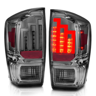 ANZO - 2016-2022 TOYOTA TACOMA FULL LED TAILLIGHTS WITH CHROME HOUSING SMOKE LENS-Tail Lights-Deviate Dezigns (DV8DZ9)