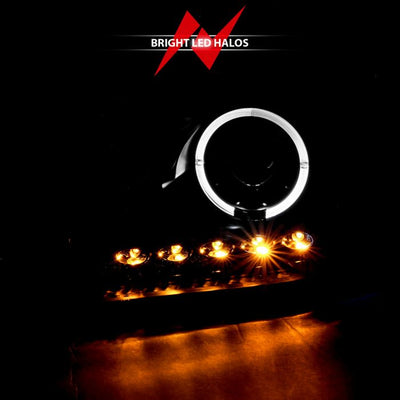 ANZO - 2004-2008 FORD F150 PROJECTOR HEADLIGHTS BLACK WITH SINGLE HALO & LED-Headlights-Deviate Dezigns (DV8DZ9)